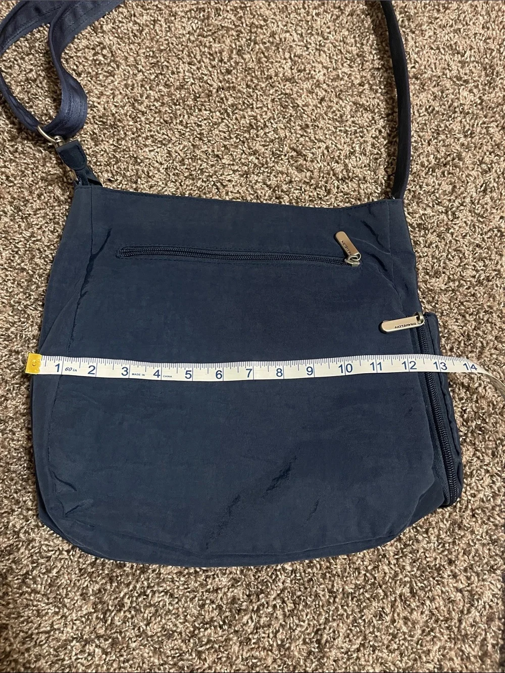 Travelon Quilted Crossbody Shoulder Bag - Navy